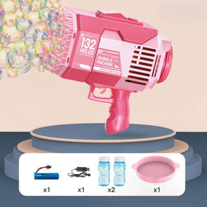 Kidst Bubble Machine Bazooka Outdoor Bubble Blaster 132 holes Rechargeable Bubble Toys