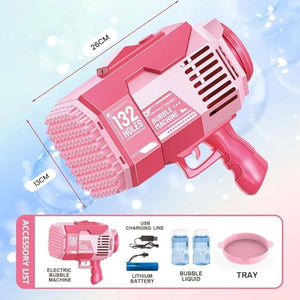 Kidst Bubble Machine Bazooka Outdoor Bubble Blaster 132 holes Rechargeable Bubble Toys