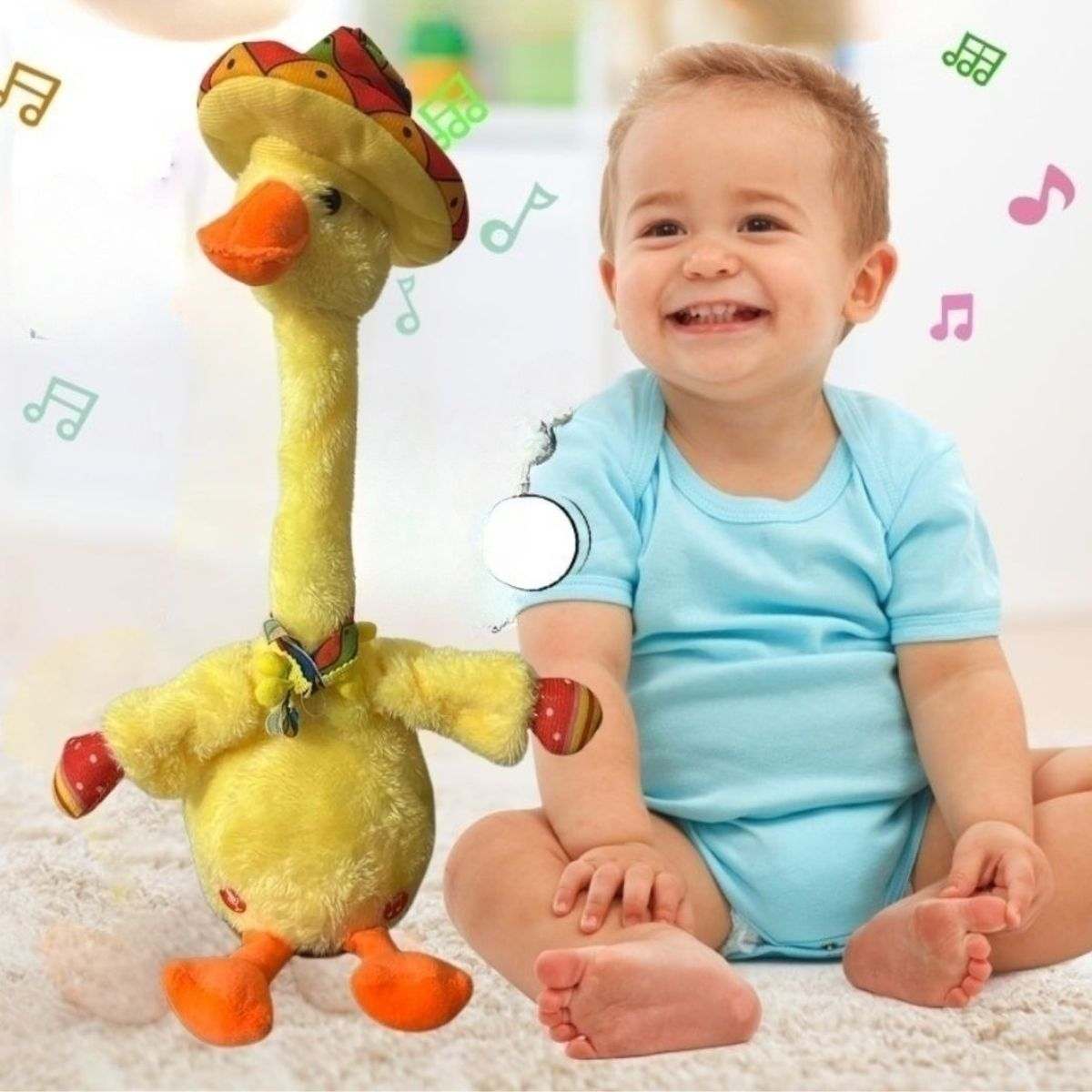 Interactive Dancing Cactus Repeat Talking plush toy with singing, dancing, and colorful lights for kids
