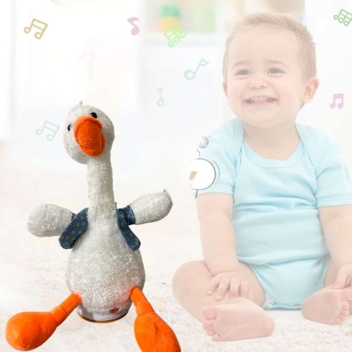 Dancing Cactus Repeat Talking plush toy with singing, dancing, and colorful lights for kids