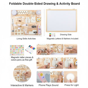 Kidst Large Montessori Wooden Busy Board Collection - Fine Motor Skills & Sensory Toys Montessori Toys