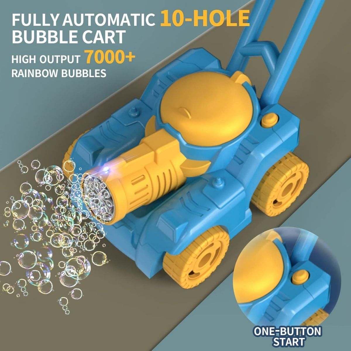 Kidst Push-Along Bubble Walker Car lawnmower toy blowing bubbles for kids outdoor play