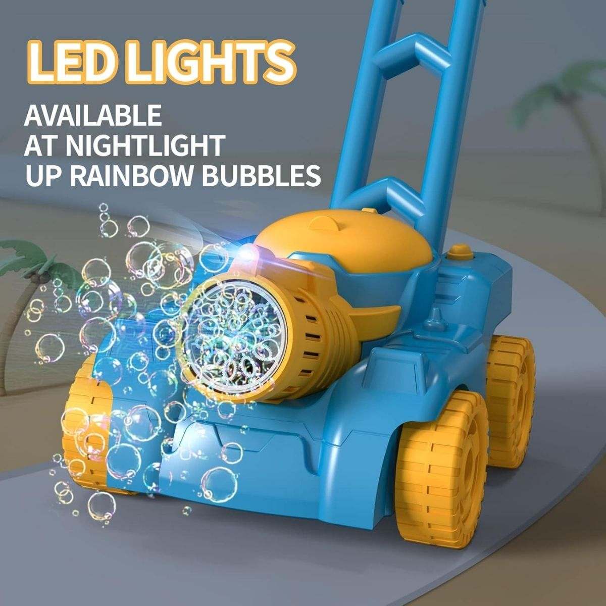 Kidst Push-Along Bubble Walker Car with bubble lawn mower design for kids outdoor play