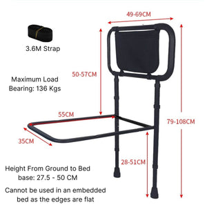 MaterniCare ElderGuard elderly bed rails with adjustable handrail and storage pockets for senior safety and support
