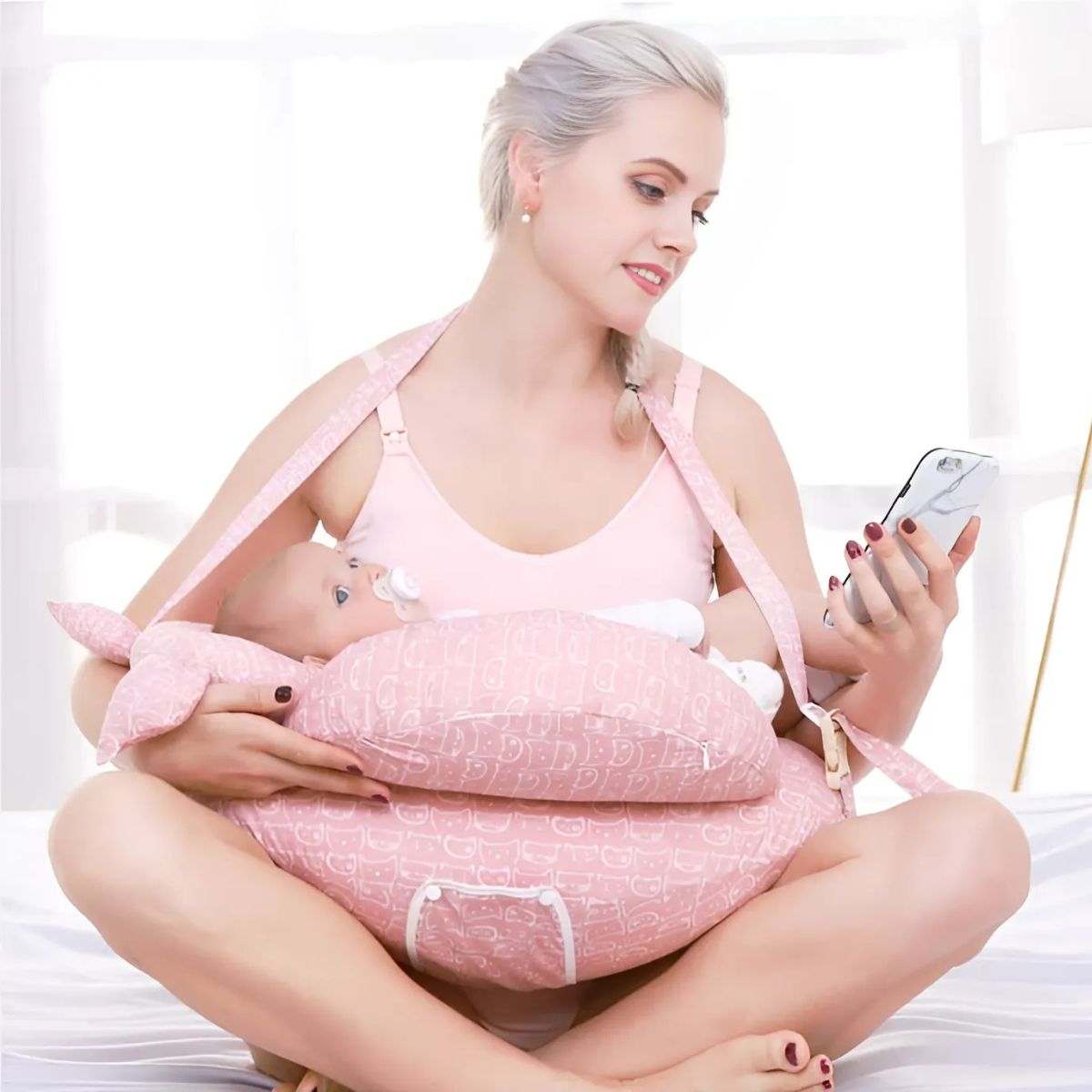 MaterniCare Embrace Nursing & Feeding Hands - Free Breastfeeding Support Pillow Breastfeeding Pillow