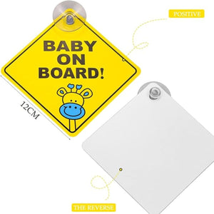 Movana Baby On Board Sign with Suction Cup 12 x 12 CM Large Baby on Board Signs