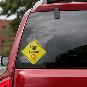 Movana Baby On Board Sign with Suction Cup 12 x 12 CM Large Baby on Board Signs