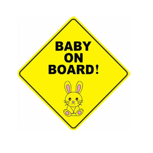 Movana Baby On Board Sign with Suction Cup 12 x 12 CM Large Baby on Board Signs