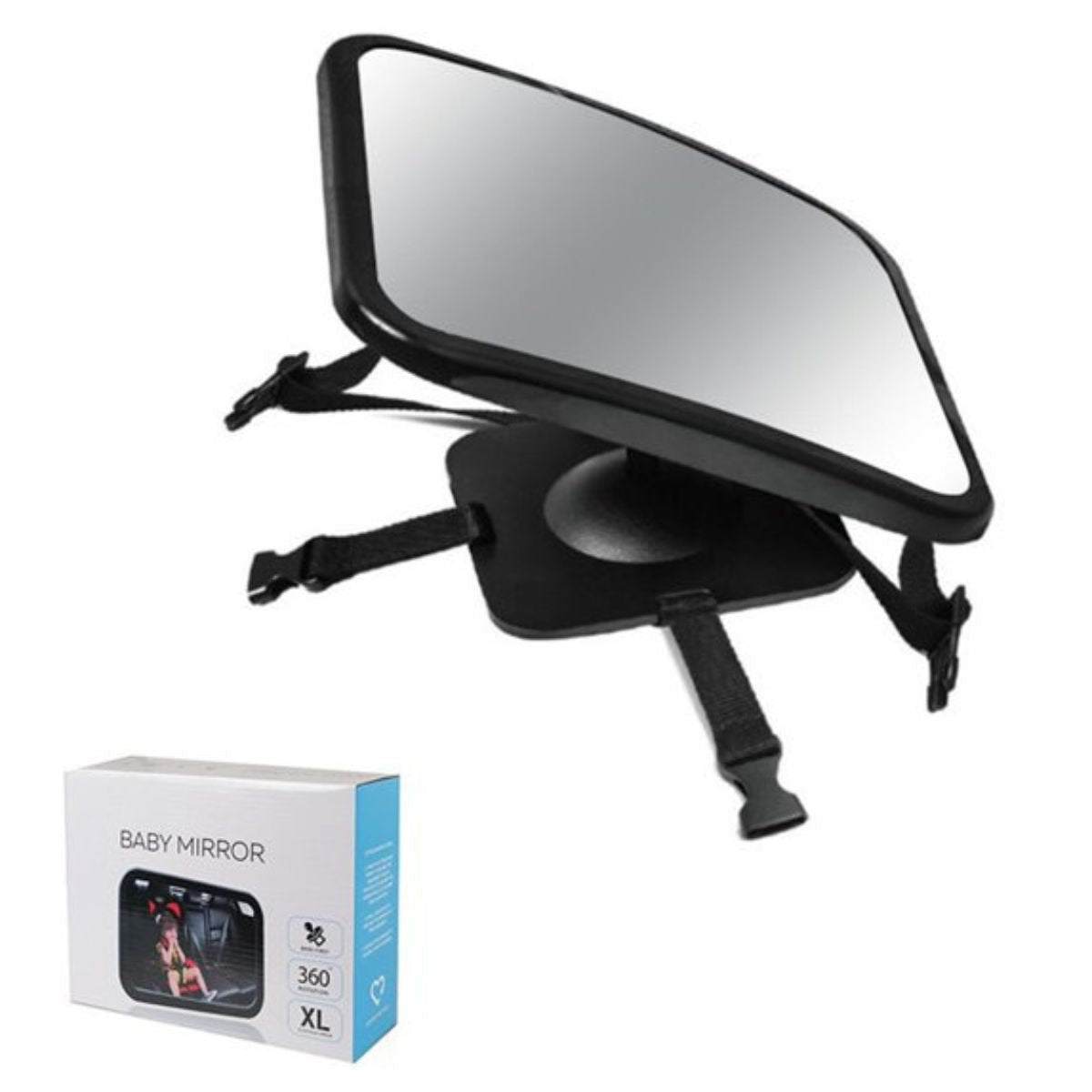 Movana Car Seat Mirror with 360° Rotation | Shatterproof & Adjustable Car Seat Mirror