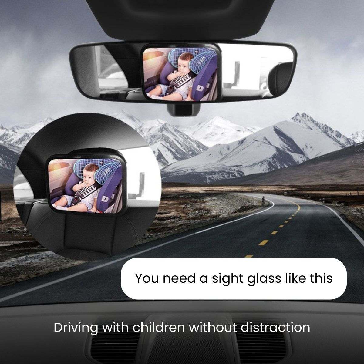 Movana Car Seat Mirror with 360° Rotation | Shatterproof & Adjustable Car Seat Mirror