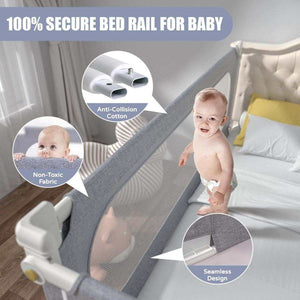 Toddly DreamGuard V2 adjustable baby bed rail with breathable mesh and steel frame
