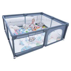Toddly Explorer Max baby playpen with mesh walls and zip door