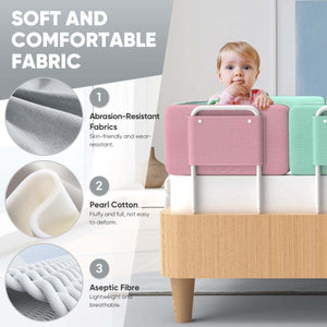 Toddly FoamGuard adjustable toddler bed rail with soft fabric and easy installation for travel safety