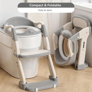 Toddly GrowStep 2 - in - 1 Potty Training Seat & Stool | Safe, Adjustable, & Foldable Toddler Toilet Trainer Baby Stool & Toilet Seat