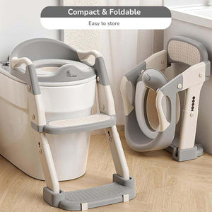 Toddly GrowStep 2 - in - 1 Potty Training Seat & Stool | Safe, Adjustable, & Foldable Toddler Toilet Trainer Baby Stool & Toilet Seat