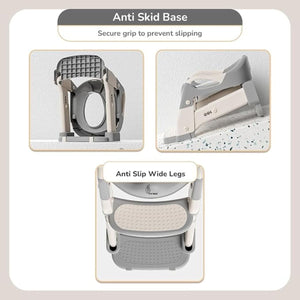 Toddly GrowStep 2 - in - 1 Potty Training Seat & Stool | Safe, Adjustable, & Foldable Toddler Toilet Trainer Baby Stool & Toilet Seat