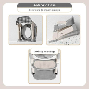 Toddly GrowStep 2 - in - 1 Potty Training Seat & Stool | Safe, Adjustable, & Foldable Toddler Toilet Trainer Baby Stool & Toilet Seat