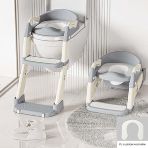 Toddly 2-in-1 adjustable foldable toddler toilet training seat and step stool with anti-slip features