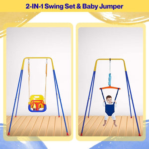 Toddly JoySwing durable 2-in-1 toddler swing and jolly jumper with stainless steel frame and safety features