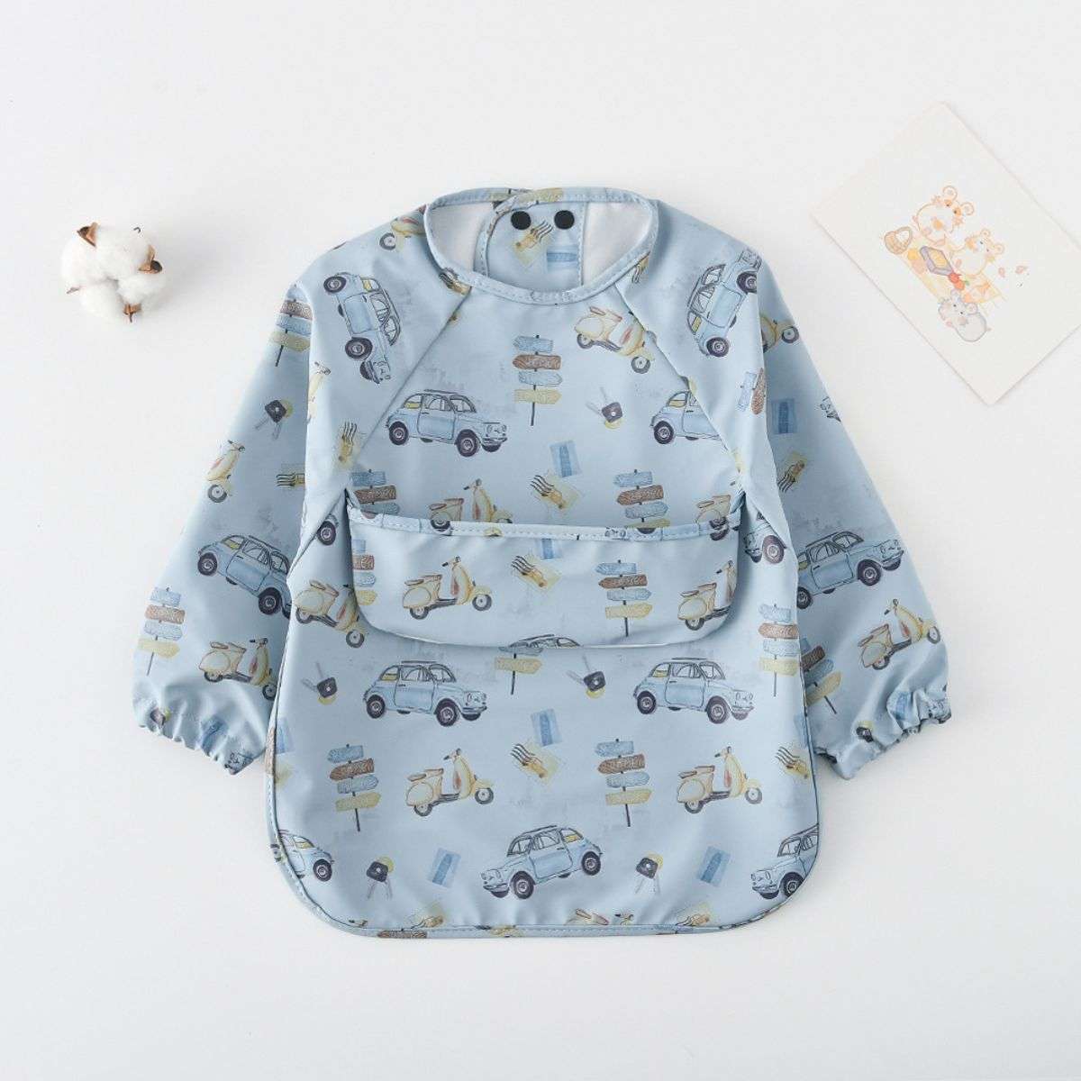 Toddly Long Sleeve Bib | Waterproof, Full - Coverage Smock for Babies & Toddlers Full Sleeves Bib