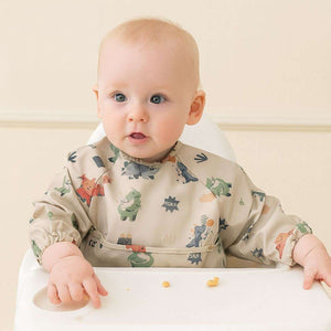 Toddly Long Sleeve Bib | Waterproof, Full - Coverage Smock for Babies & Toddlers Full Sleeves Bib