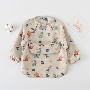 Toddly Long Sleeve Bib | Waterproof, Full - Coverage Smock for Babies & Toddlers Full Sleeves Bib