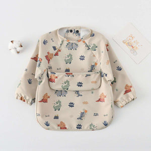 Toddly Long Sleeve Bib | Waterproof, Full - Coverage Smock for Babies & Toddlers Full Sleeves Bib