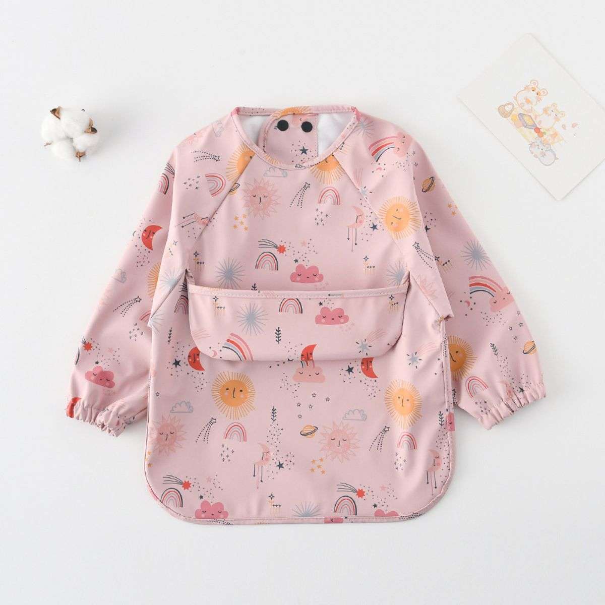 Toddly Long Sleeve Bib | Waterproof, Full - Coverage Smock for Babies & Toddlers Full Sleeves Bib