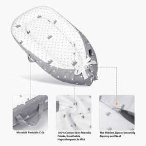 Toddly SnuggleNest Baby Nest Adjustable Baby Lounger 100% Cotton OEKO - Tex Certified Baby Nest