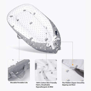 Toddly SnuggleNest Baby Nest Adjustable Baby Lounger 100% Cotton OEKO - Tex Certified Baby Nest