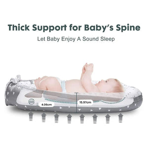 Toddly SnuggleNest Baby Nest Adjustable Baby Lounger 100% Cotton OEKO - Tex Certified Baby Nest