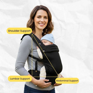 Toddly SnugNest Baby Carrier IHDI - Approved Cotton - Linen Blend | Ergonomic Hip Healthy Position Baby Carriers
