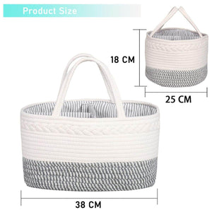 Toddly Urban Ease foldable cotton rope nappy caddy with multiple compartments and sturdy handles
