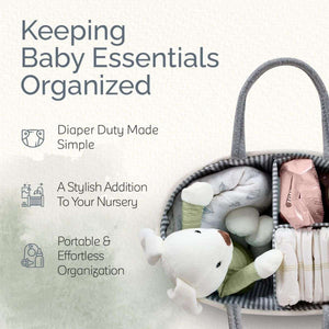 Toddly Urban Ease Nappy Caddy with multiple compartments and eco-friendly cotton design for organized baby essentials