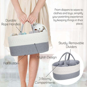 Toddly Urban Ease nappy caddy made of eco-friendly cotton with multiple compartments for baby essentials organization