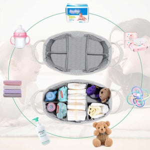 Toddly Urban Ease modern nappy caddy with multiple compartments and sturdy handles for baby organization