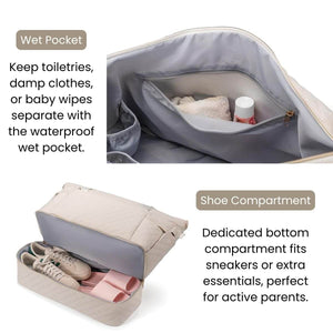 Toddly UrbanEase Tote Nappy Bag large-capacity, stylish and travel-friendly baby carryall with multi-compartment storage