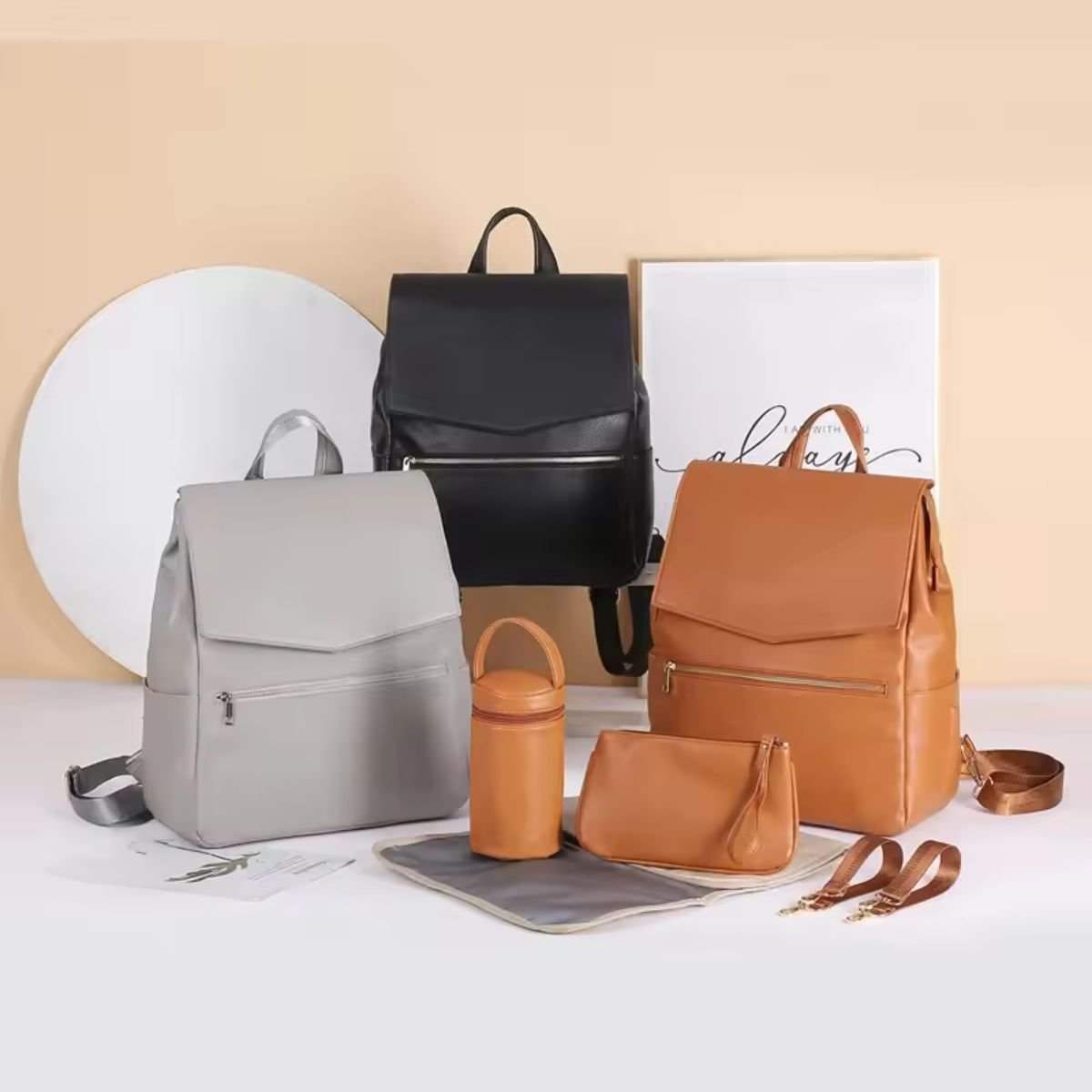 Toddly UrbanEase Vegan Leather Nappy Bag – Stylish, Spacious & Waterproof Nappy Bags