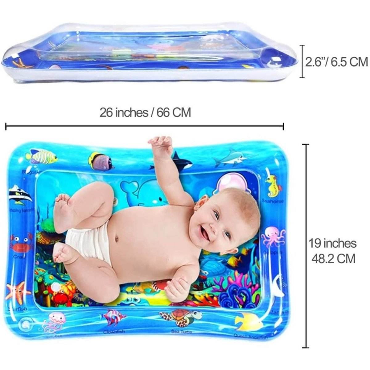 BabiesMart Tummy Time Water Play Mat with bright colors and floating toys for baby development and sensory play