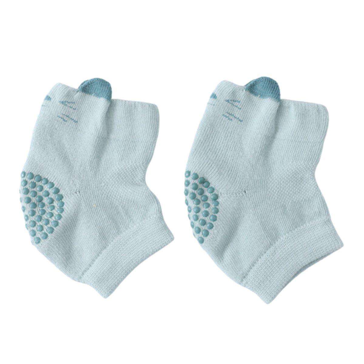 Feather & Fawn CrawlGuard blue anti-slip baby knee pads protector pair