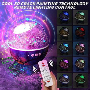 Glowly 4-in-1 Dino Egg Galaxy Projector night light with remote and colorful 3D crack lighting effects
