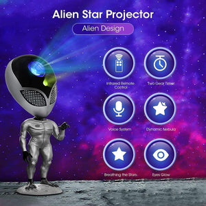 Glowly Alien Galaxy Projector Talking & Repeating Star Projector Night Light Night Light Projector