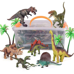Kidst Dino Adventure realistic dinosaur figures set with carrying case and toy trees