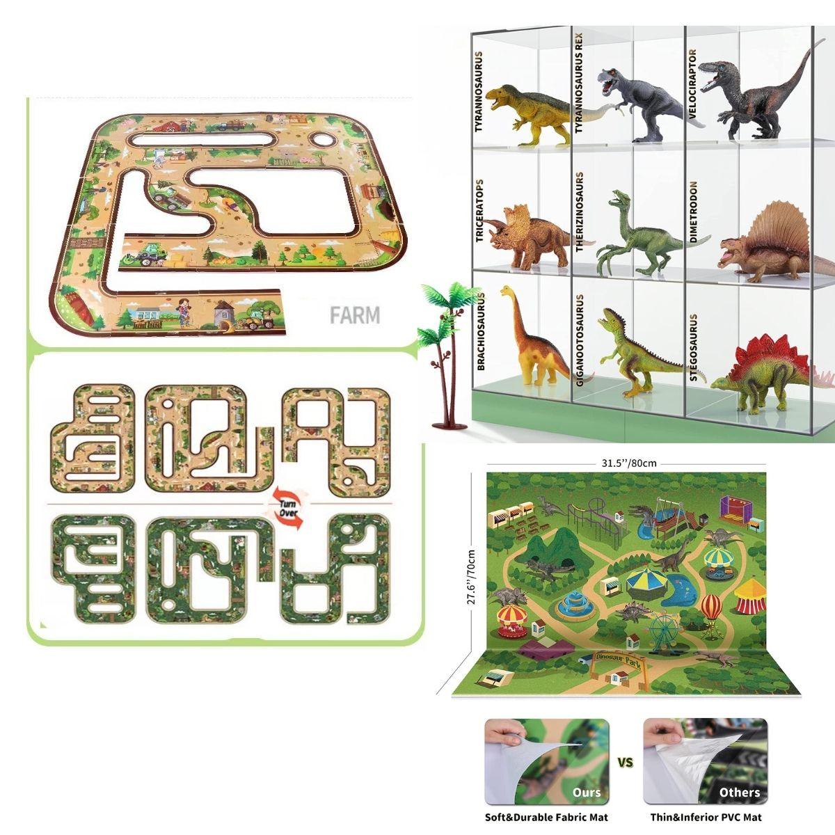 Kidst Dino Adventure Bundle - Complete 3D Dinosaur Puzzle & Dino Park Play Mat Dinosaur Puzzle Toy