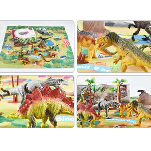 Kidst Dino Adventure complete 3D dinosaur puzzle and dino park play mat with realistic PVC dinosaur figures and pull-back toy cars on colorful activity mat