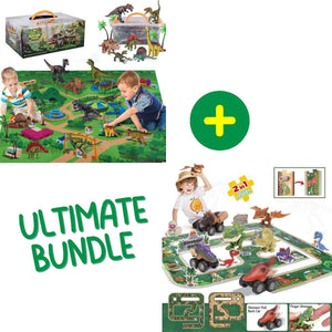 Kidst Dino Adventure 3D dinosaur puzzle and play set bundle with activity mat and toy dinosaur cars