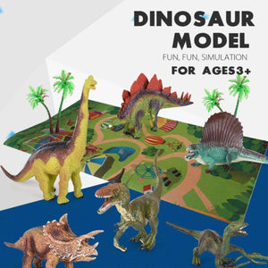 Kidst Dinosaur Play Set with 9 realistic dinosaur toys and colorful soft activity mat for ages 3 and up