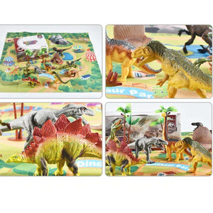 Kidst Dinosaur Play Set with 9 realistic dinosaur toys and colorful soft play mat for imaginative prehistoric adventures