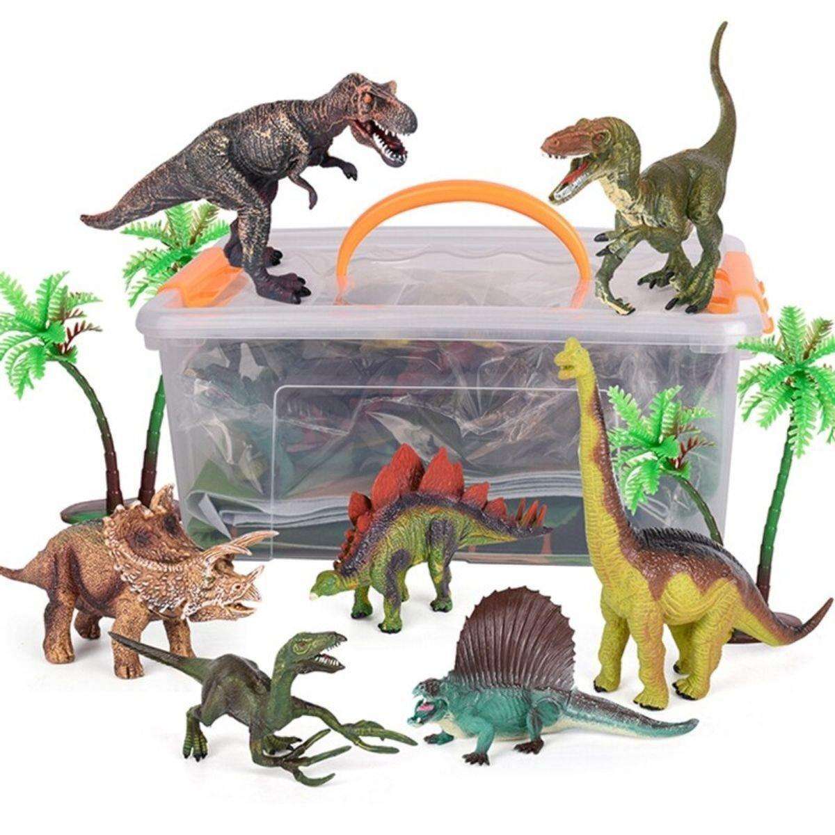 Kidst Dinosaur Play Set with 9 realistic dinosaur toys and storage case for imaginative prehistoric play