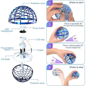 Kidst Flying Drone Boomerang 360 Rotating Spinning UFO Toys For Kids Flying Toys